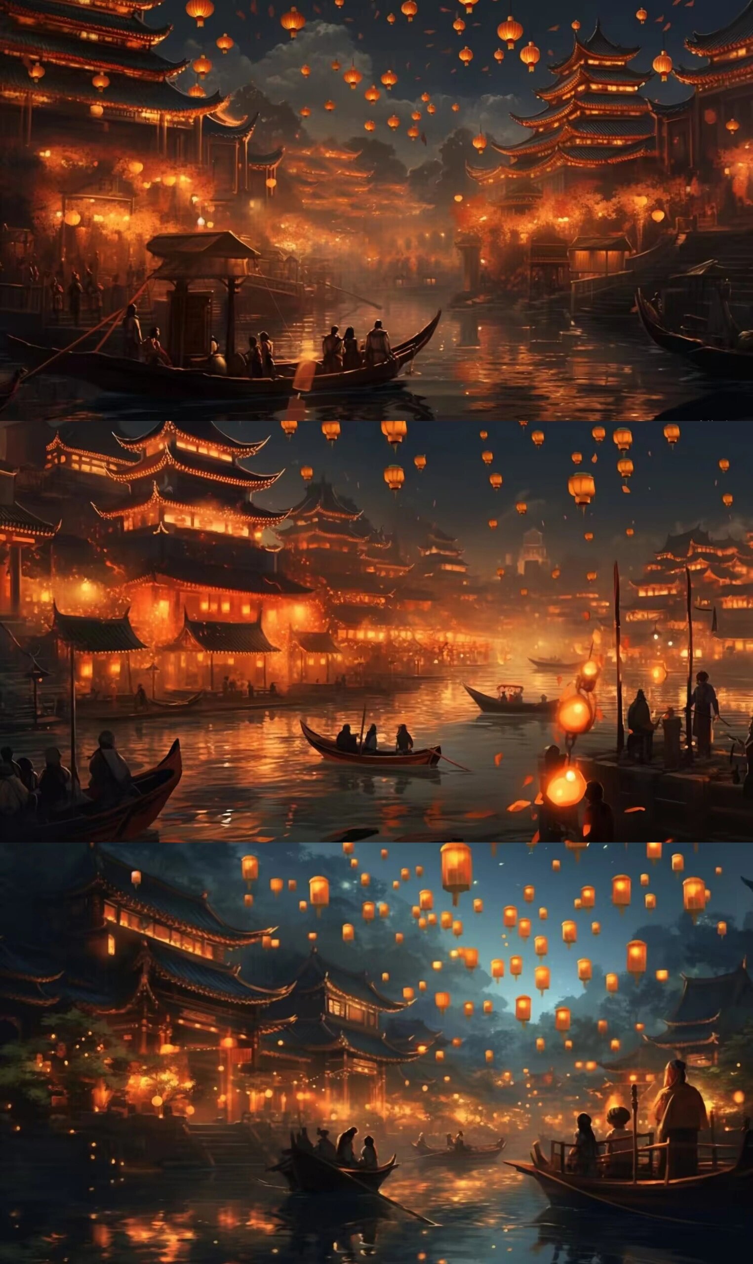 秦淮河 元宵夜 ai壁纸精选