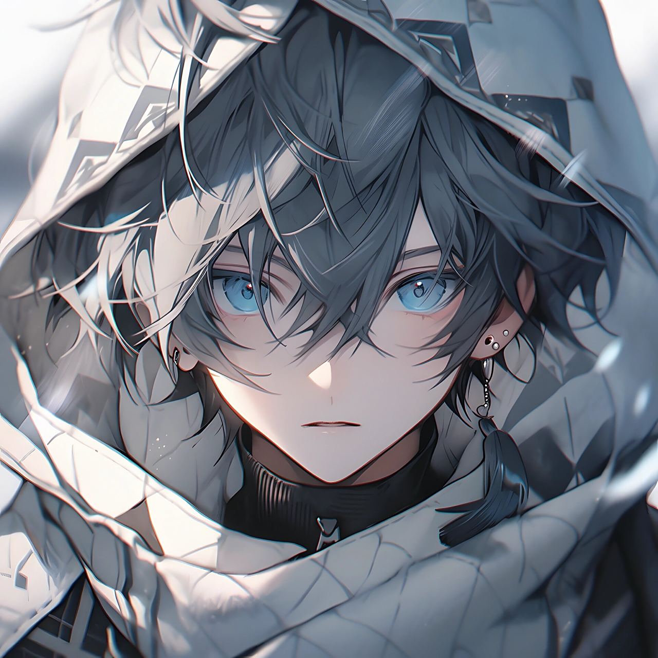 黑发蓝瞳动漫男主头像～难走就独行 留住心中小小的自己