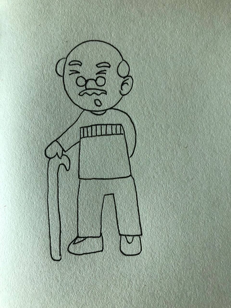 简笔画40/人物篇/老爷爷90