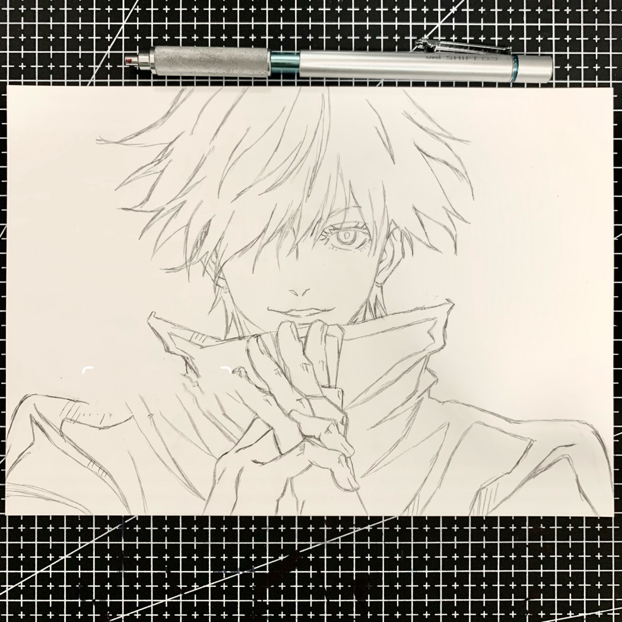 咒术回战-五条悟(临摹) 马克笔手绘|临摹动漫|20集 白卡纸9799315