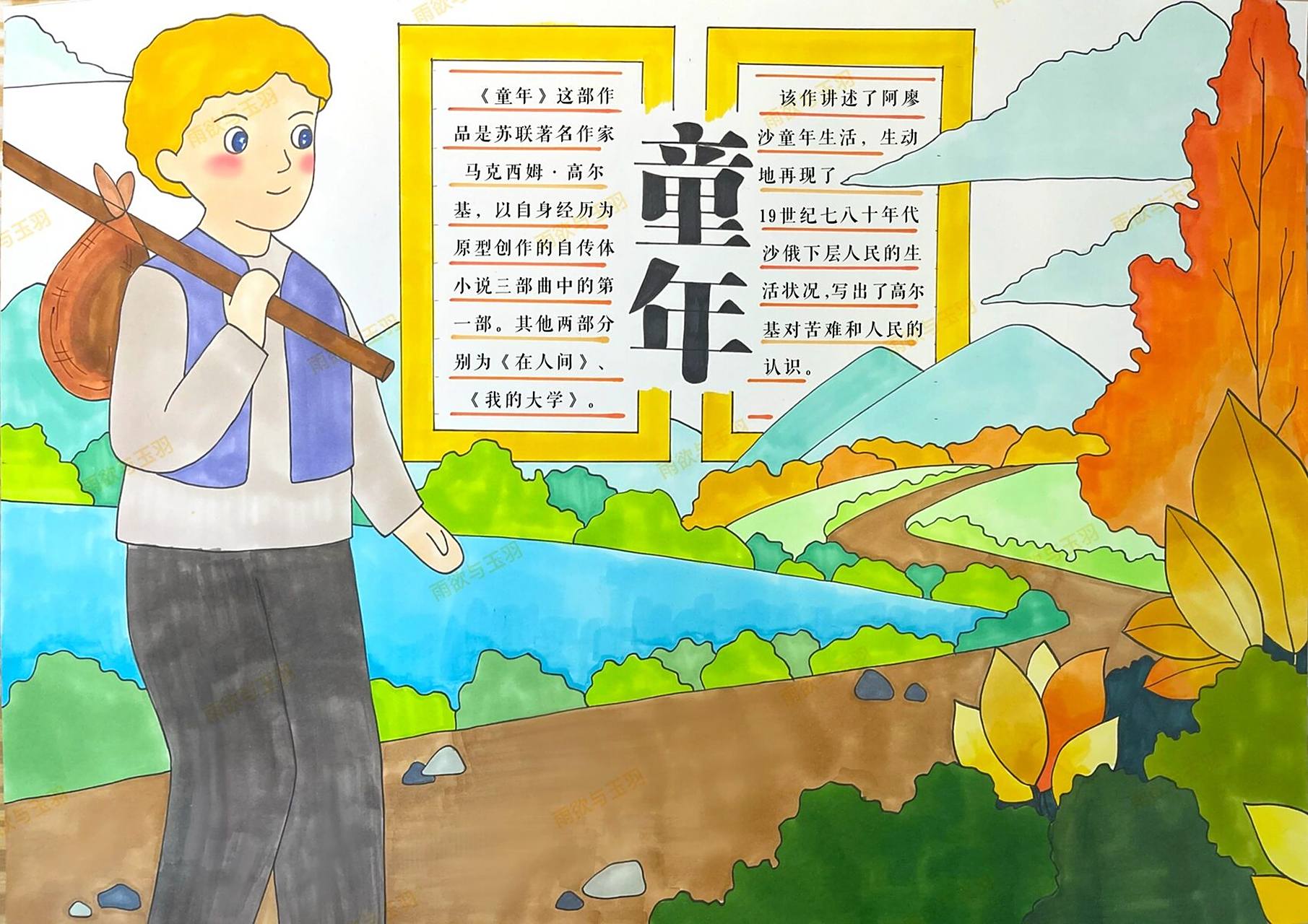 童年名著高尔基手抄报 名著阅读必读书 《童年》高尔基手抄报 名著