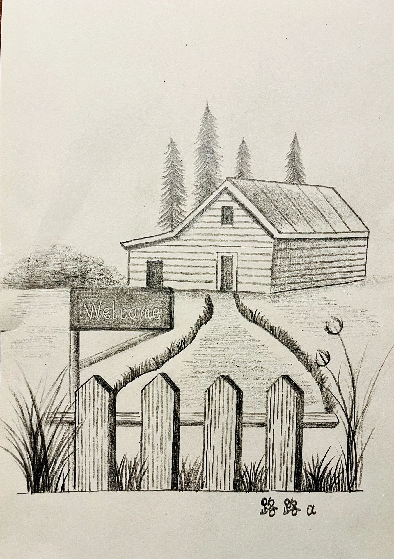 临摹铅笔画丨素描风景画789015