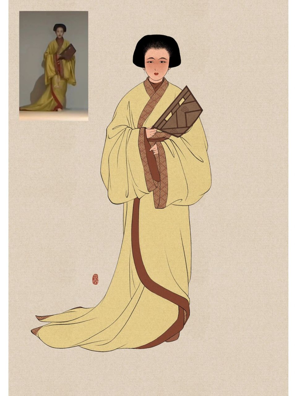 【汉服人物插画练习】东周女性服饰 参照图片皆来自网络,侵删