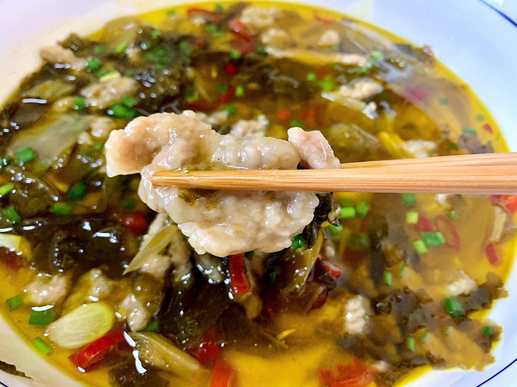 夏天没胃口07来一碗酸爽滑嫩的酸菜滑肉吧99 晶莹剔透不浑汤97