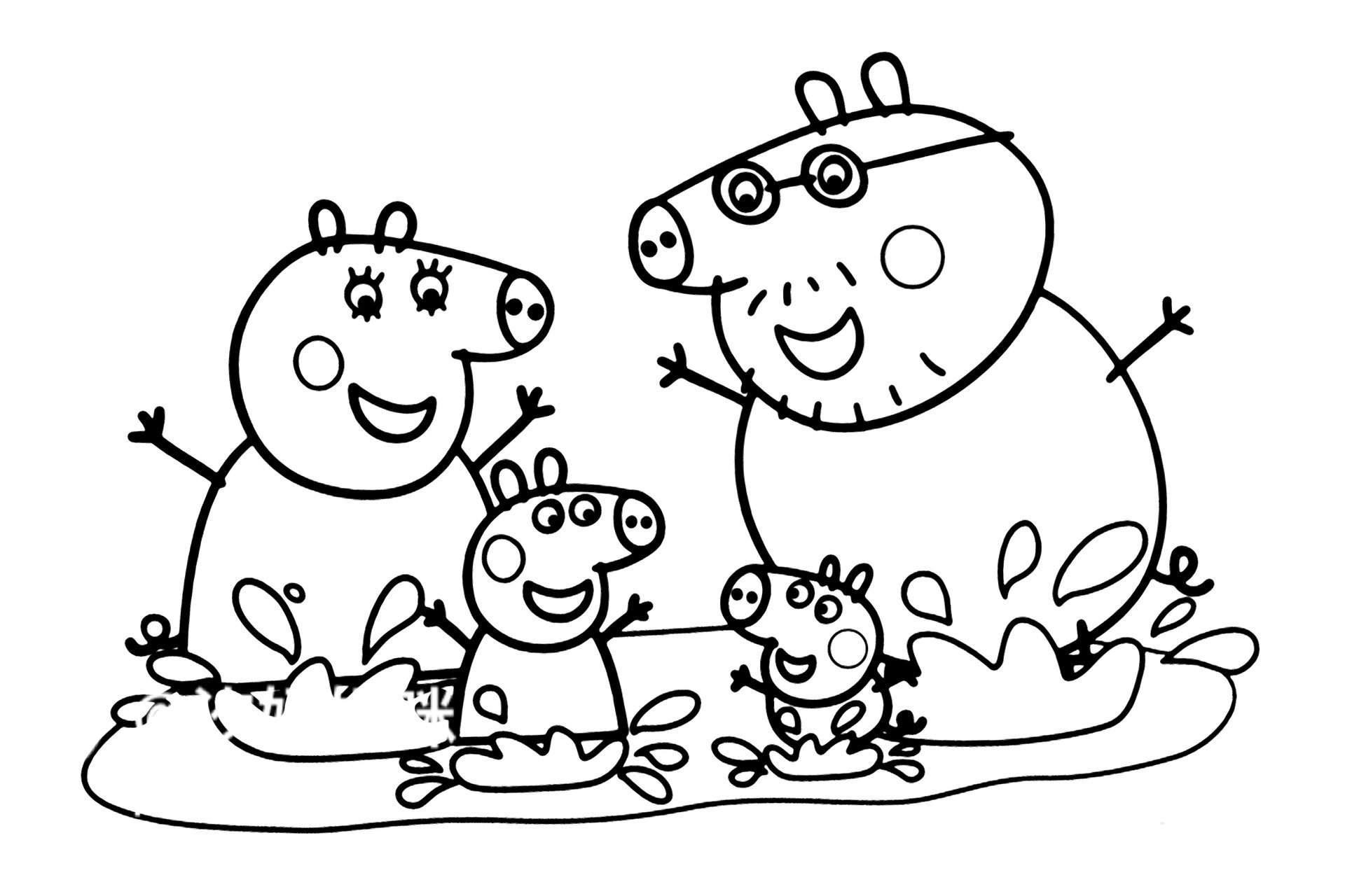 小猪佩奇绘画线稿|简笔画|可打印涂色 小猪佩奇 简笔画 可打印涂色 我