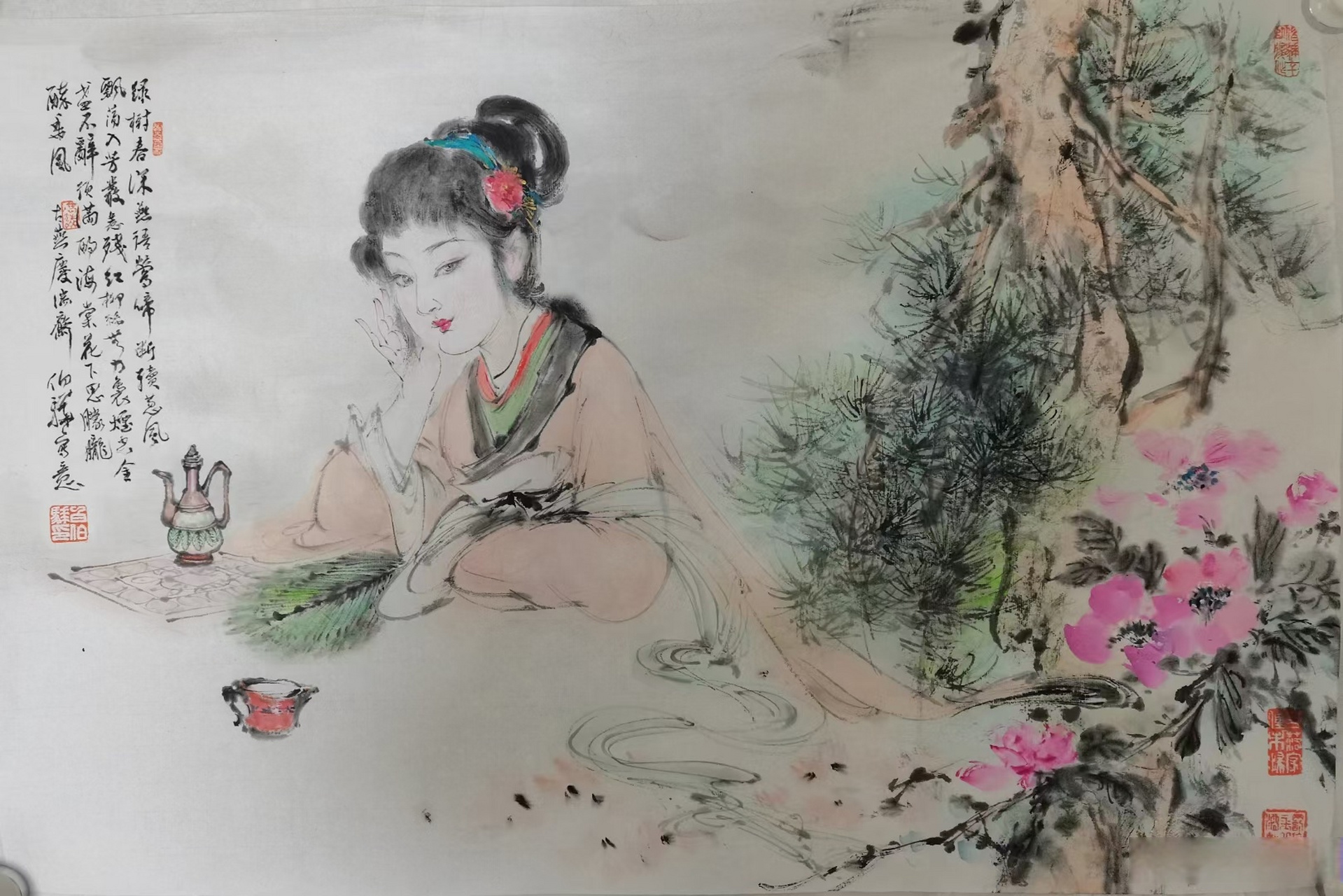 当代名家白伯骅老师仕女图#遇见艺术##国画