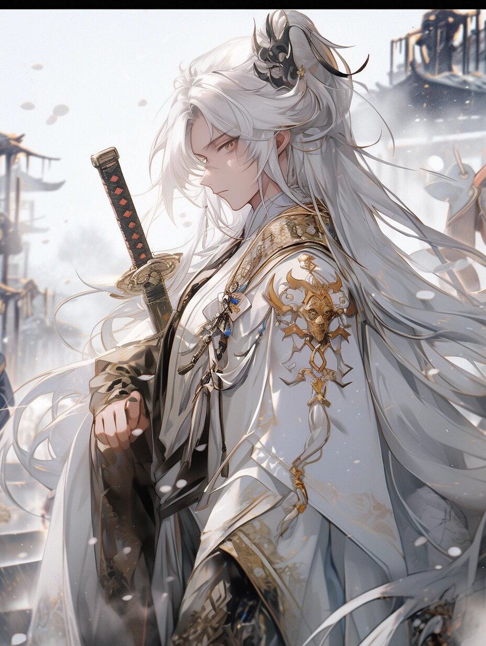 执剑少年 | 古风动漫男生头像壁纸插画素材