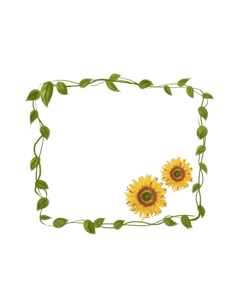 过完年,就静等迎接春天啦~先来给大家准备一组向日葵主题免抠边框素材