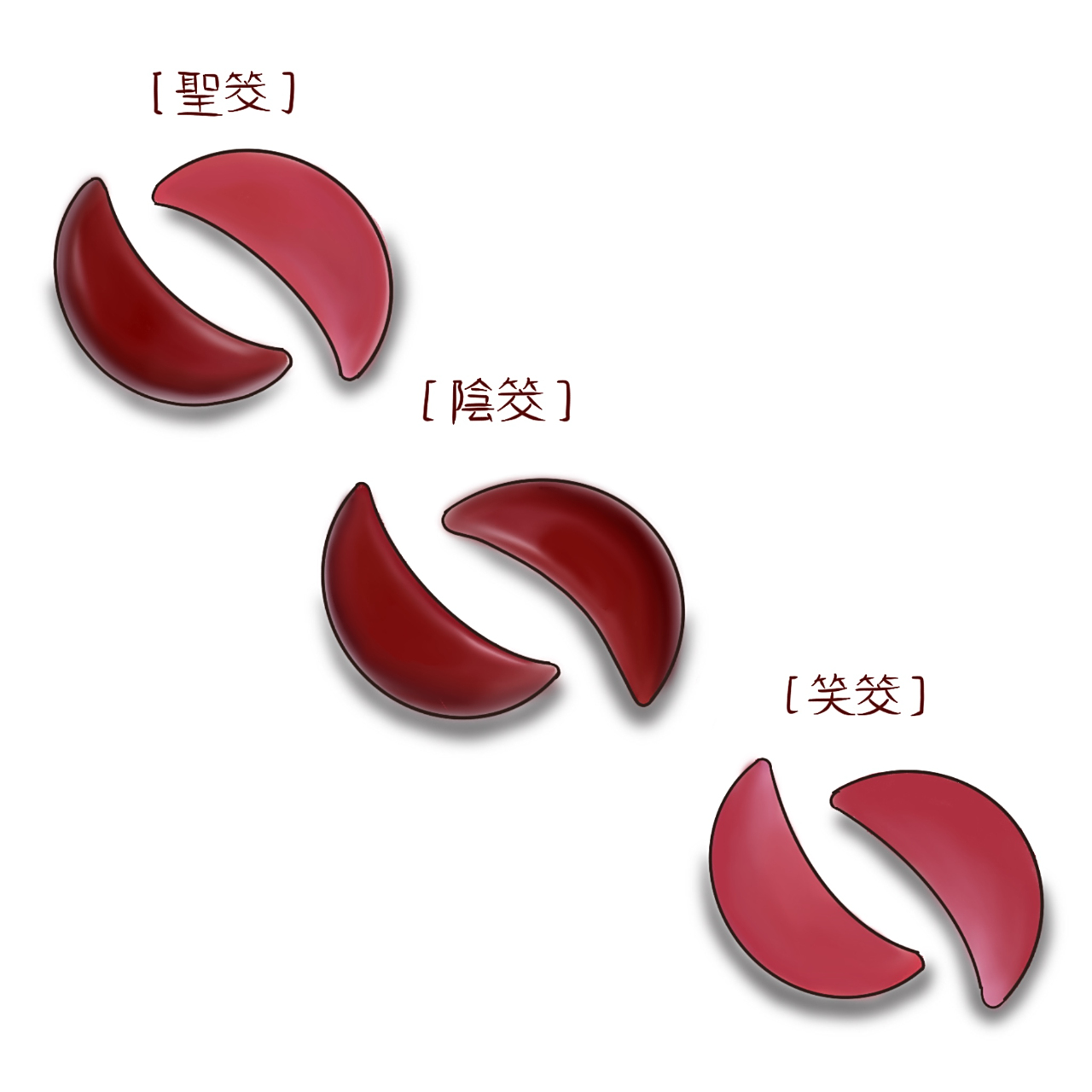 潮汕插画|神奇的"圣杯" 7815在潮汕地区,凡是道教庙宇,在神像前