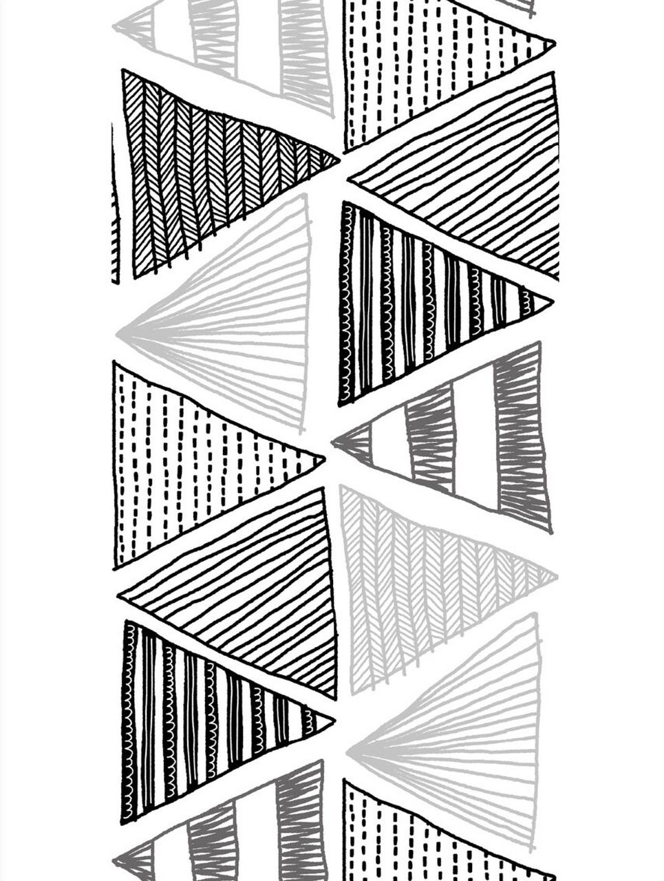 108期 黑白线系列图案 原创手机壁纸插画 花型 | 图案设计 可约稿