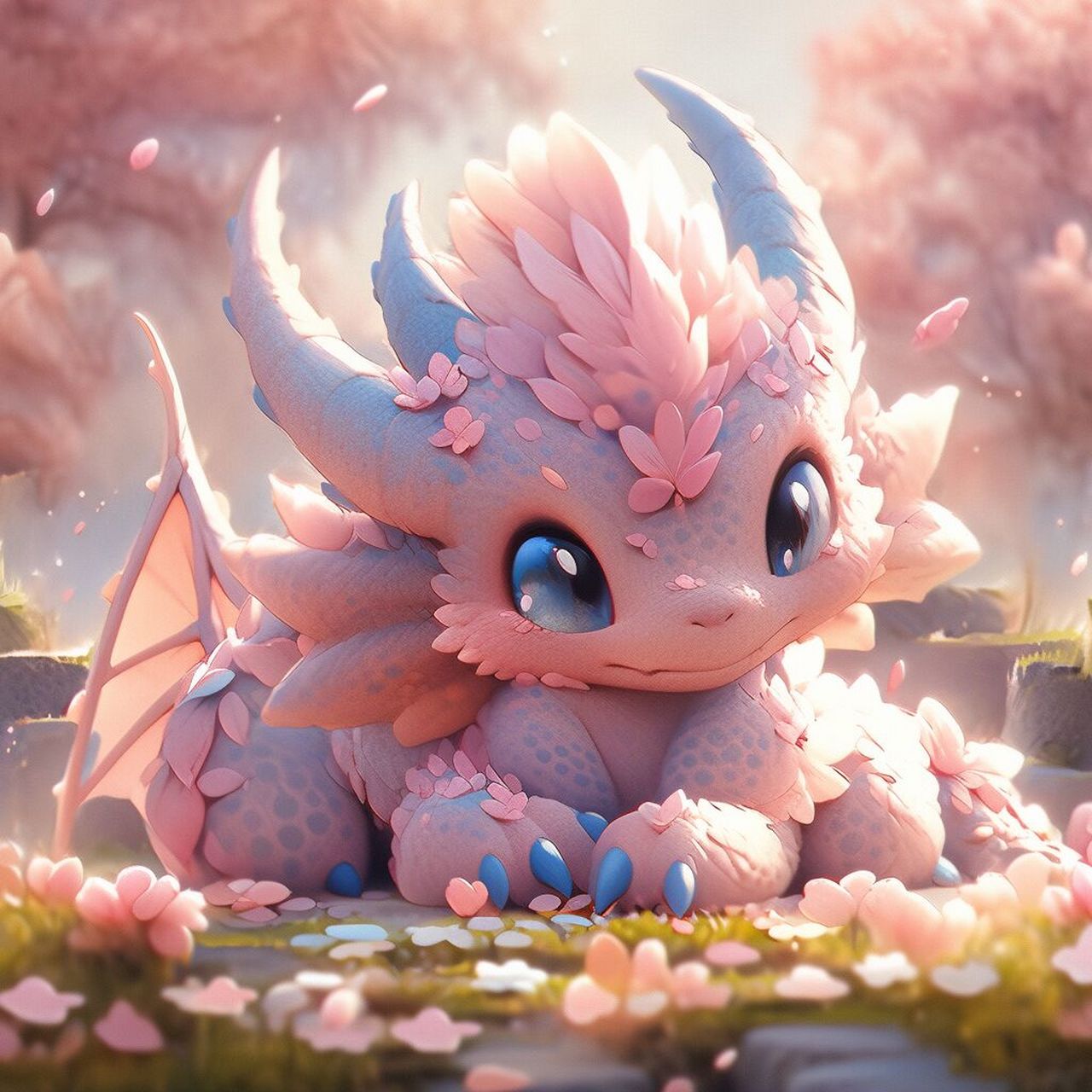 calico fluffy cute baby dragon, in a soft baby clothsweetsmile