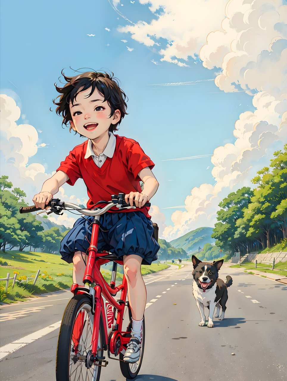 治愈系漫画|骑着自行车上学童年时光 上初中了,一下子我感觉自己长大.