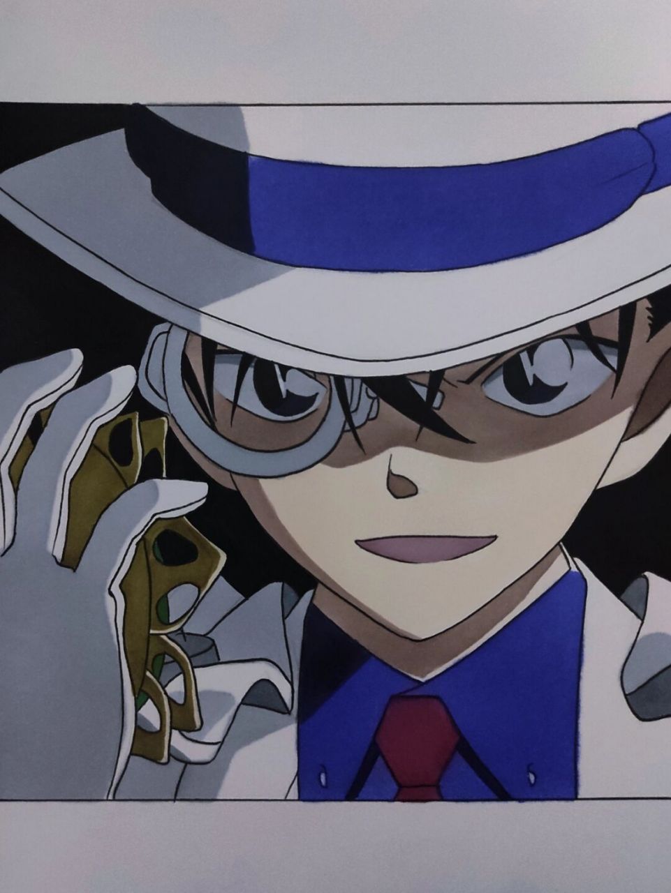 画一个基德 [偷笑]#名侦探柯南