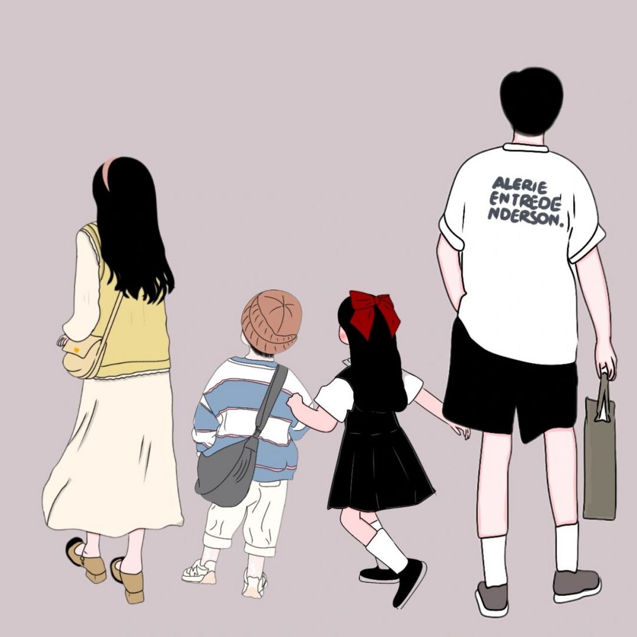 原创手绘亲子头像全家福一家四口三口无水印 你们信命吗?