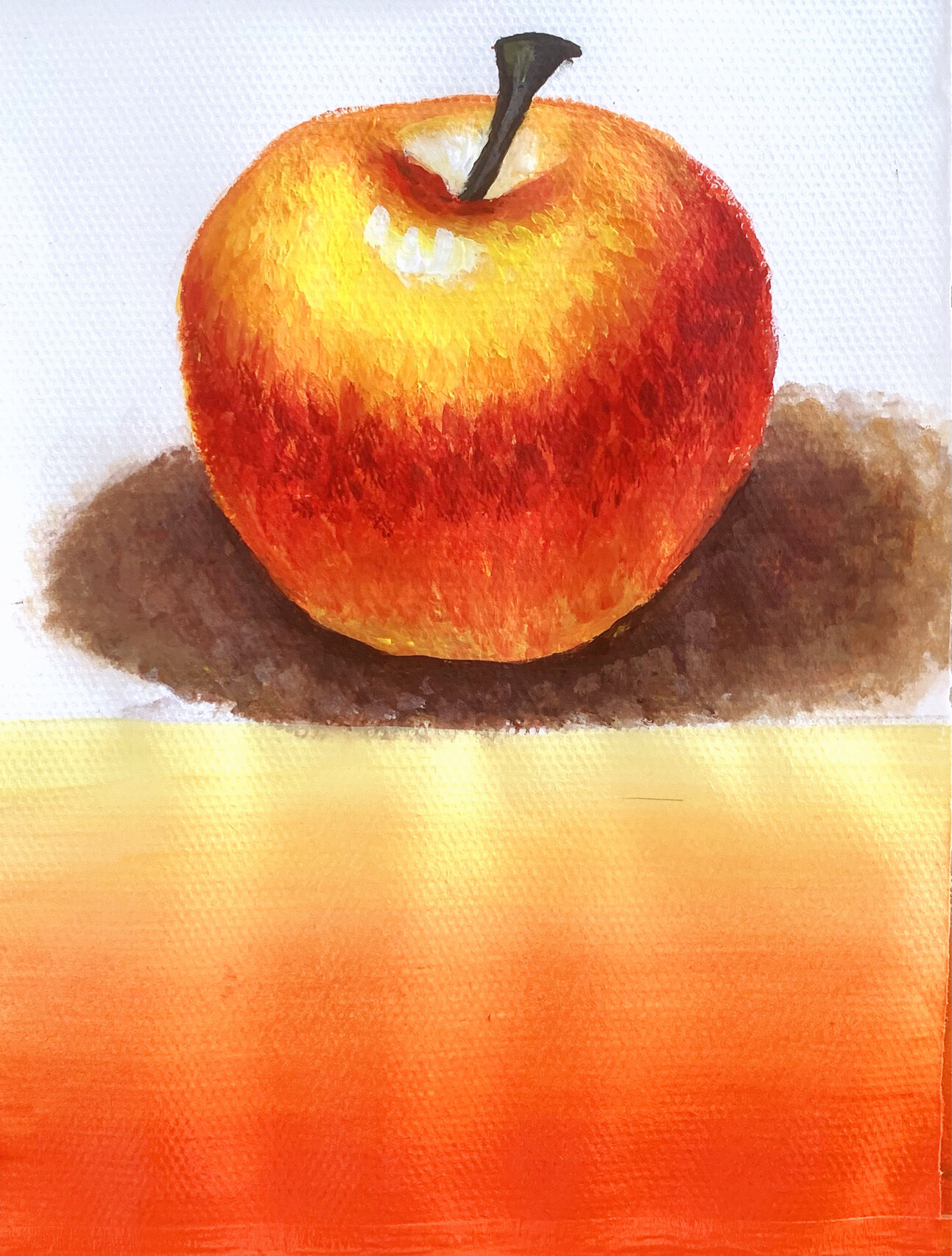 水粉点彩画法～苹果