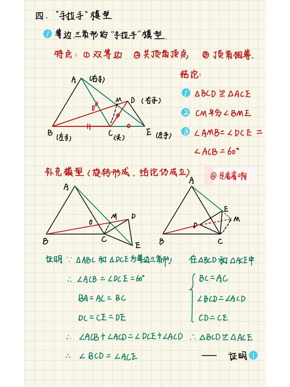 等腰三角形手拉手模型图片