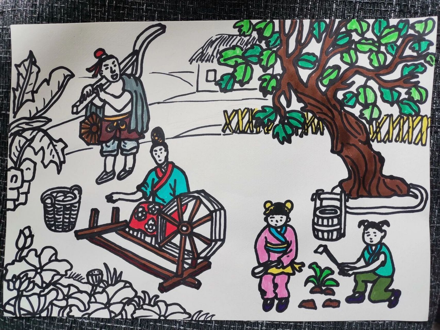 诗配画《四时田园杂兴》
