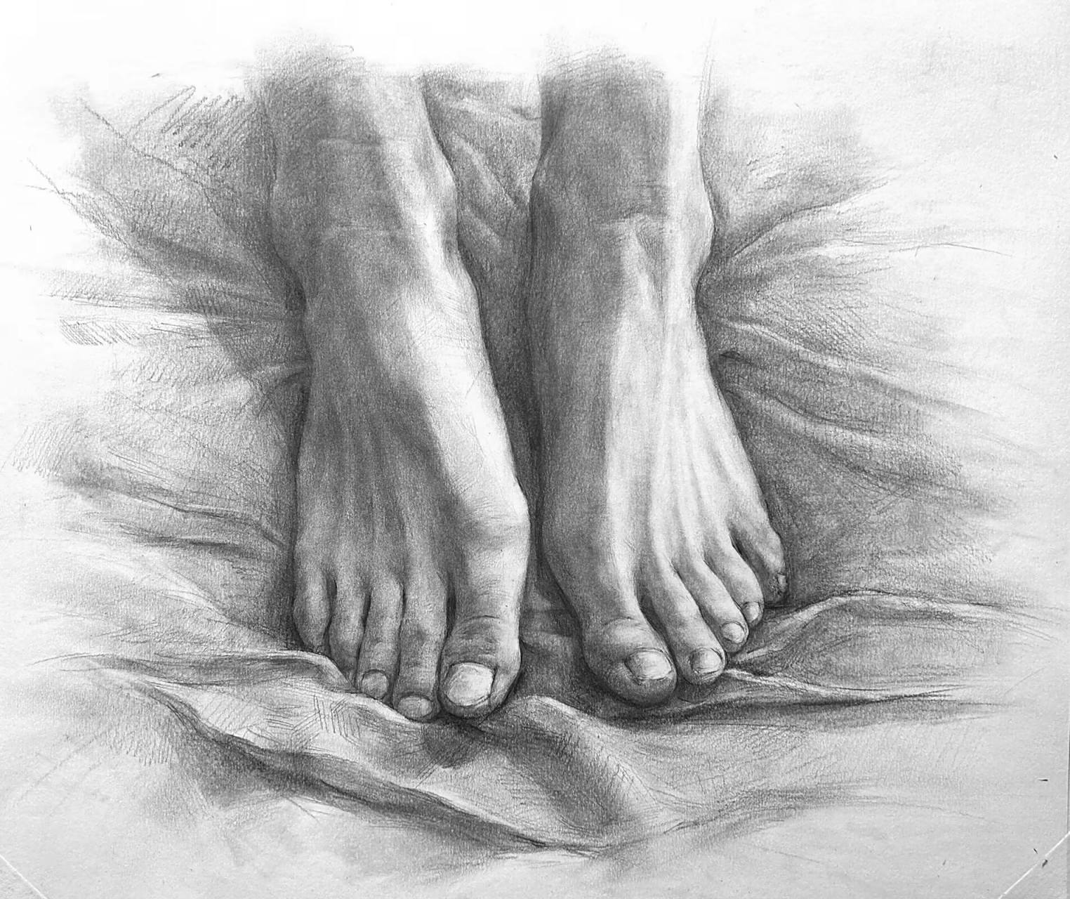 基础部的作业3 假期画的男朋友的脚 他很喜欢