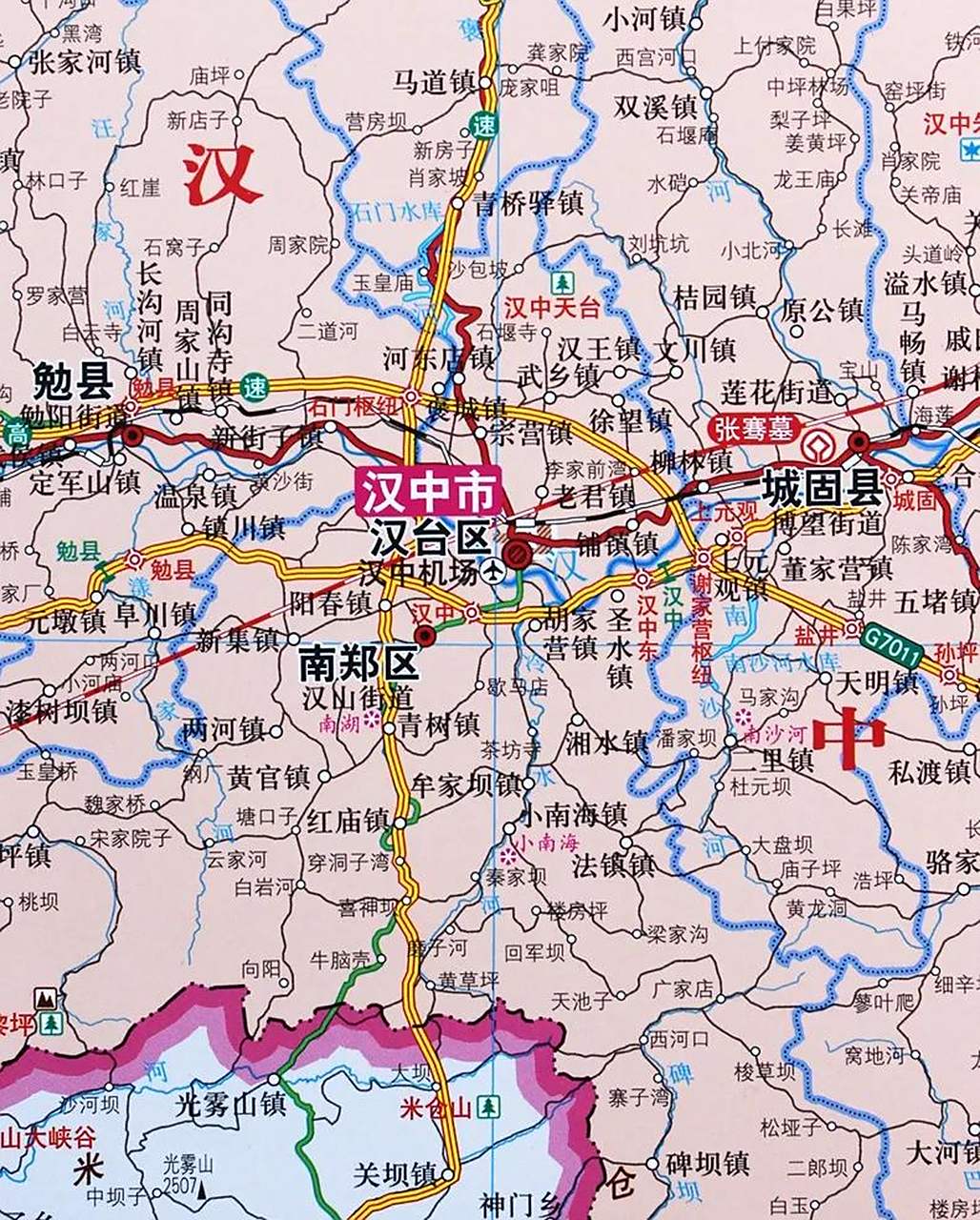 —汉中市,陕西汉中市北有秦岭,南有巴山,汉中市区在汉中