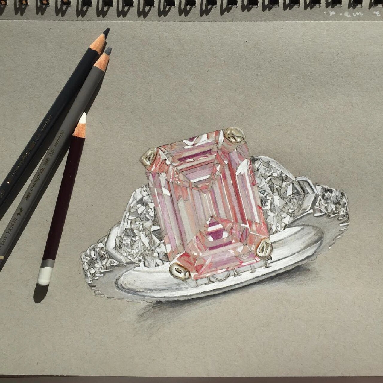 彩铅珠宝首饰绘画图片分享～ 彩铅珠宝首饰绘画图片分享