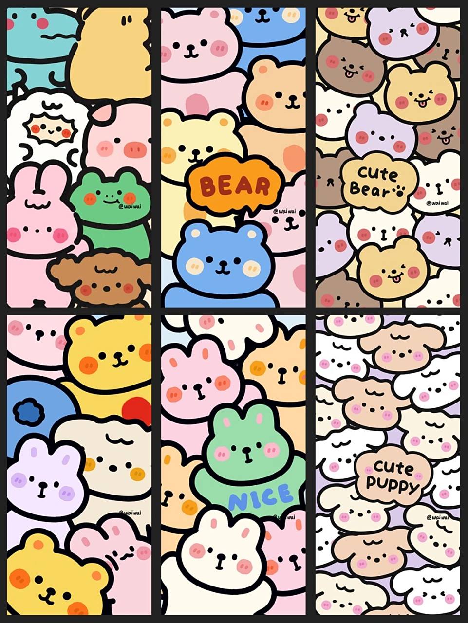 78自用9315取 手机壁纸 可爱壁纸 满屏壁纸 彩色可爱 兔兔 小熊