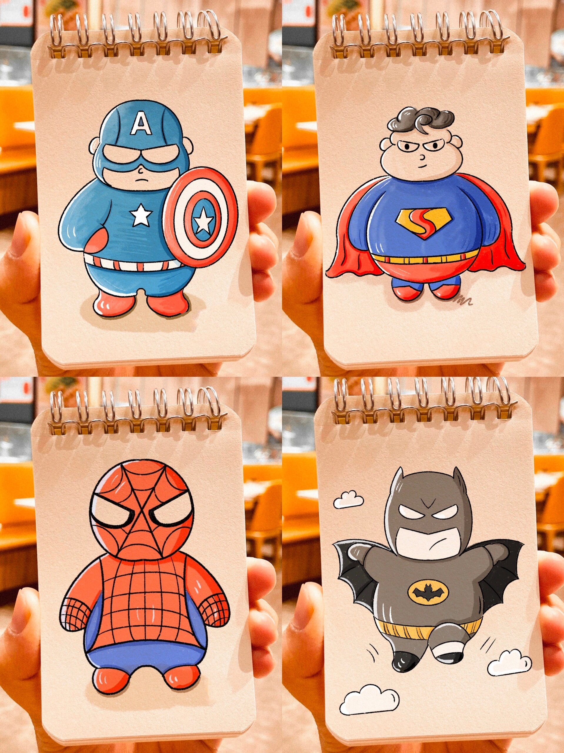 肥胖版漫威超级英雄简笔画教程|每天一画画