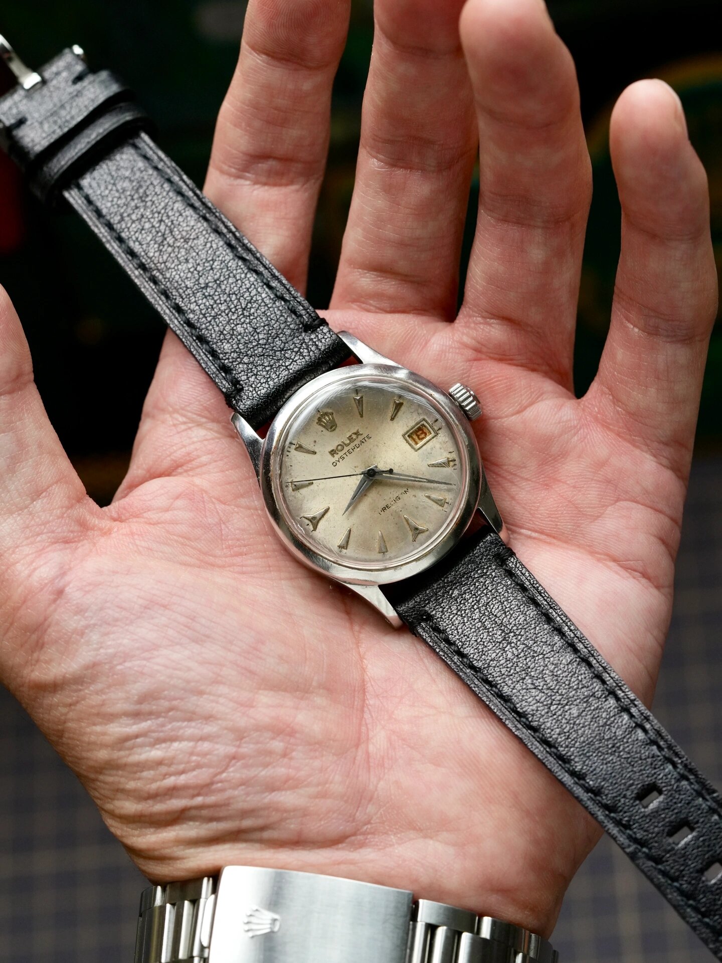 又破又旧的古董劳力士 rolex 6518 古铜盘 来自1954年 表径34mm 牛角