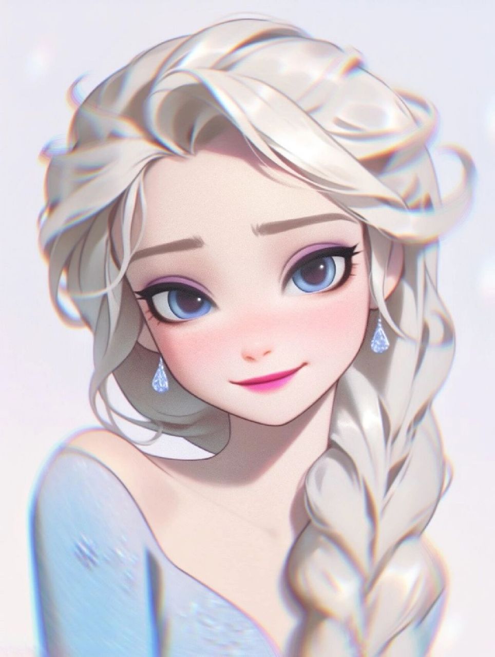 迪士尼冰雪女王艾莎丨可爱气质头像丨附教程 艾莎外表高贵优雅,冷若