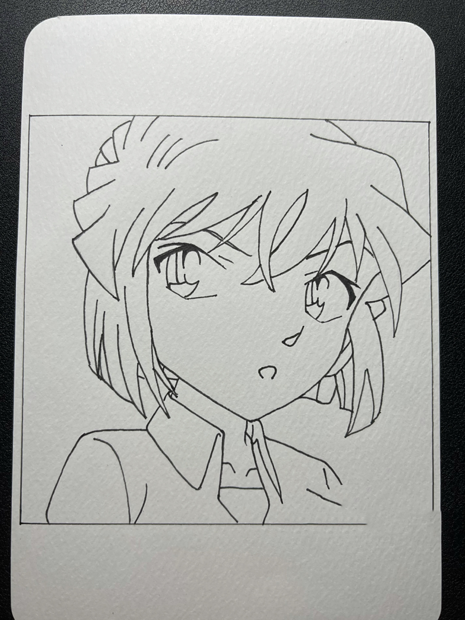 手绘|灰原哀7815 「附线稿」 "深海里的鲨鱼 看到海面上 阳光下