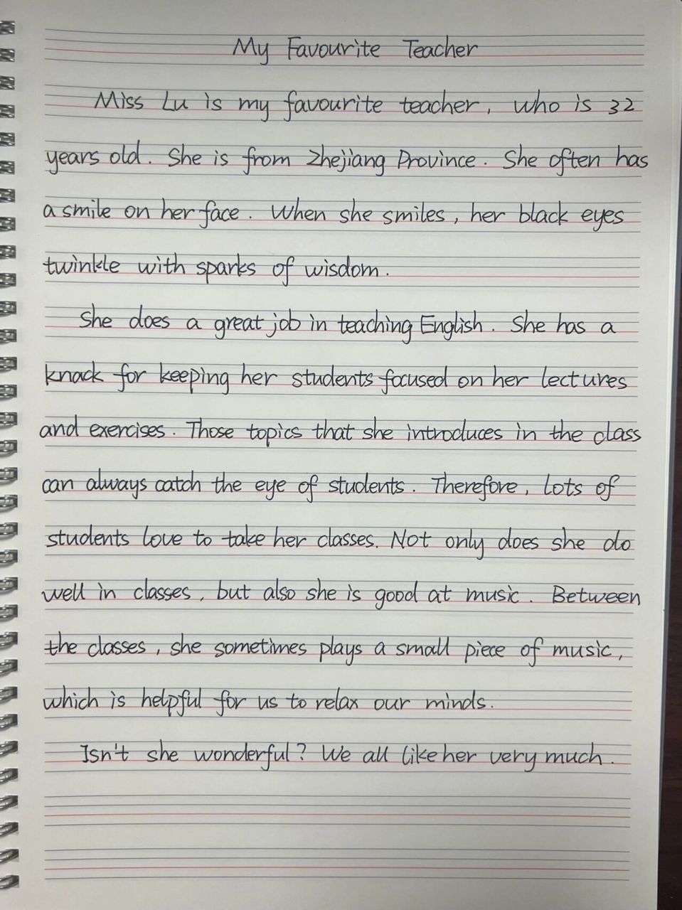 英语作文范文之「我最喜欢的老师」 本篇小作文写"我"最喜欢的老师.