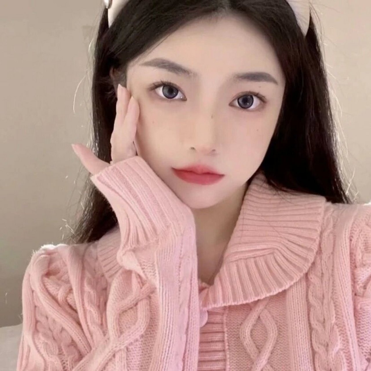 粉色系真人女头