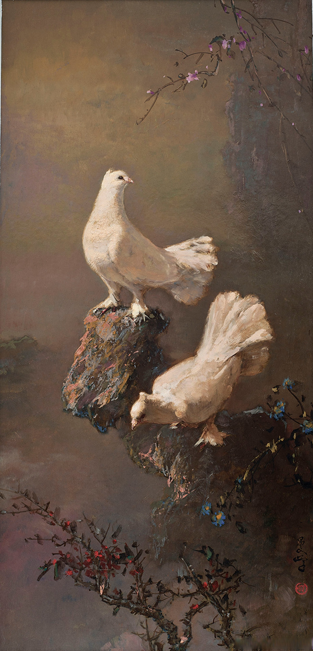 印度尼西亚华人艺术家李曼峰笔下的鸽子