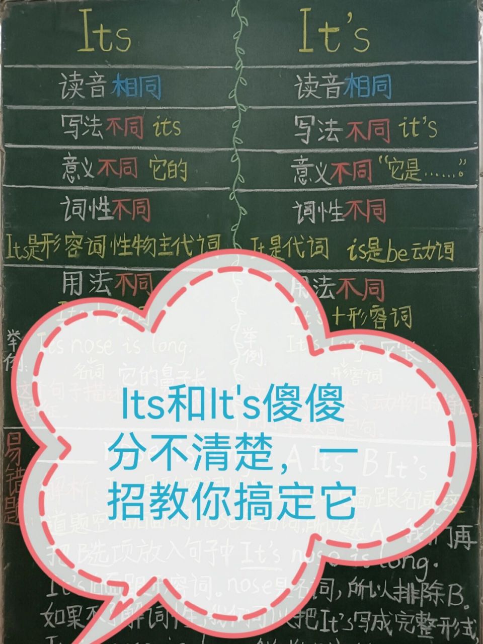 its和its傻傻分不清楚,一招教你搞定它! 一个表轻松学会它