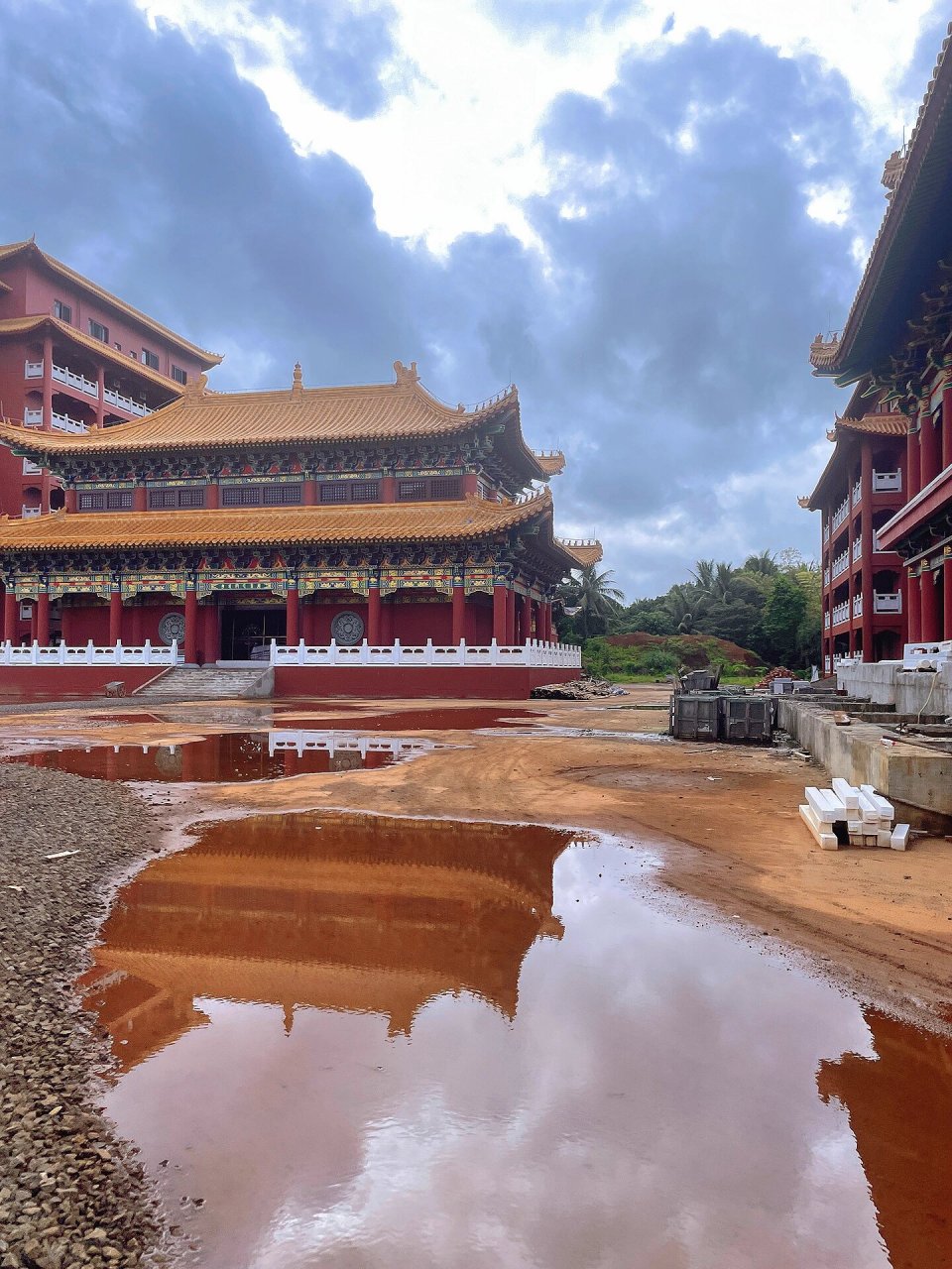 73海口灵山寺|正在建设中海口最大寺庙 很难遇到正在修建中的寺庙