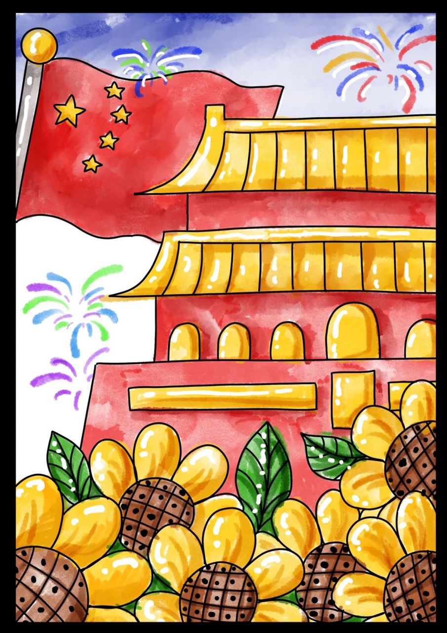 天安城门绘画作品图片