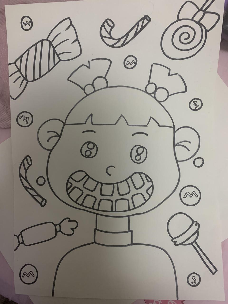 蛀牙的小朋友 儿童画马克笔