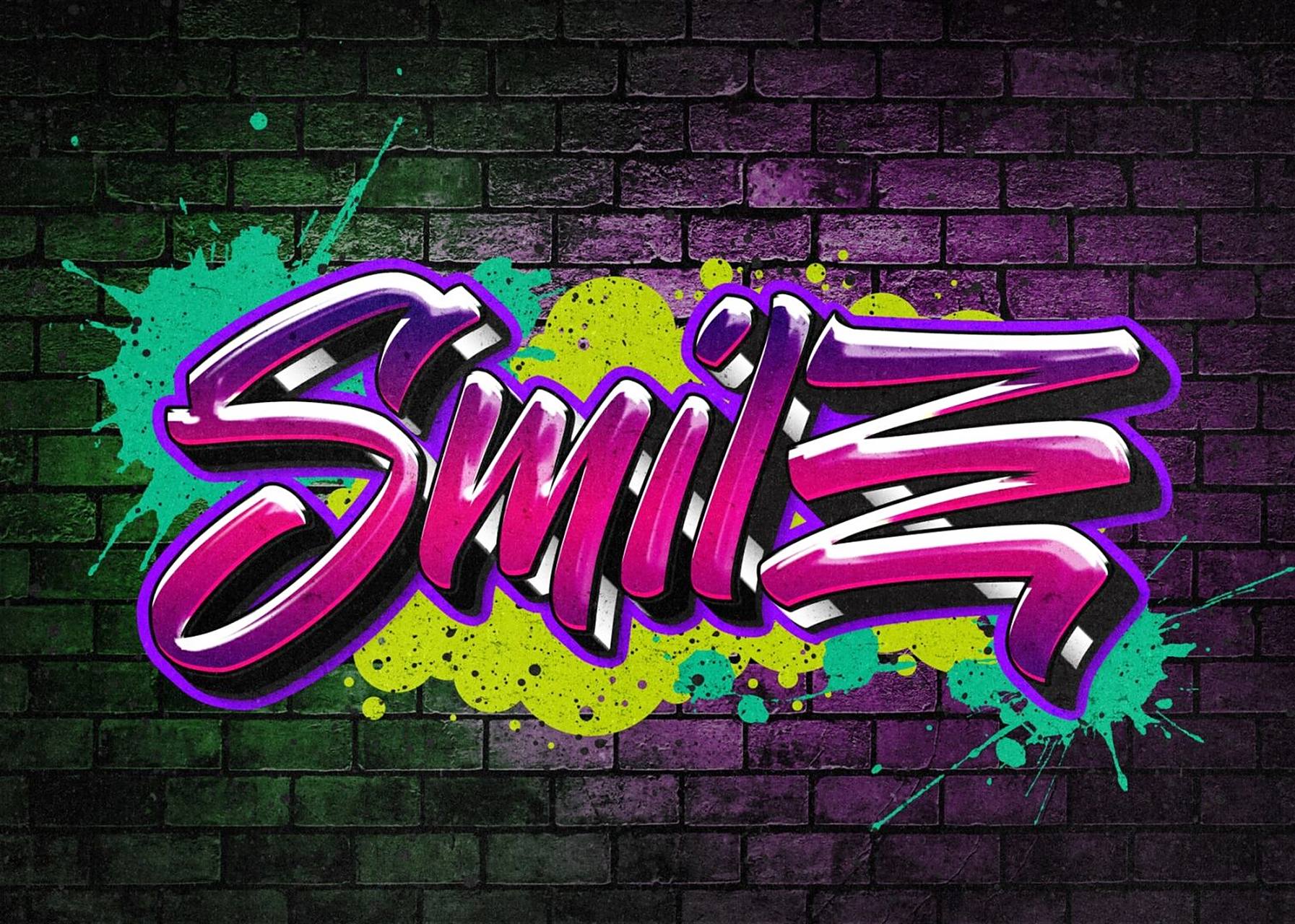 316潮流街头涂鸦立体喷溅文字效果样机智能 #笔记灵感# 316潮流街头