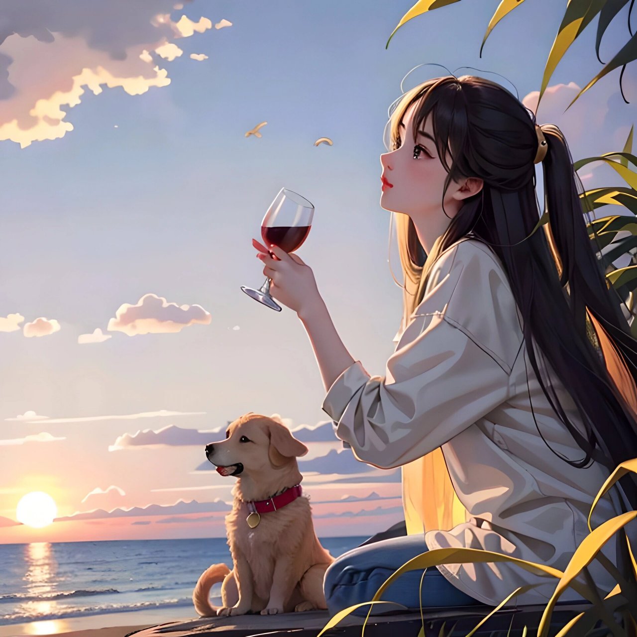 动漫忧郁头像系列五|金毛陪陪我 治愈我的狗狗 不管火不火 每天发一发