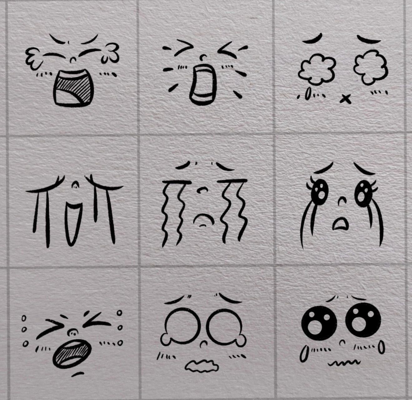 简笔画表情包 整理了一些关于哭哭的简笔小表情 简单又实用,手帐,情书