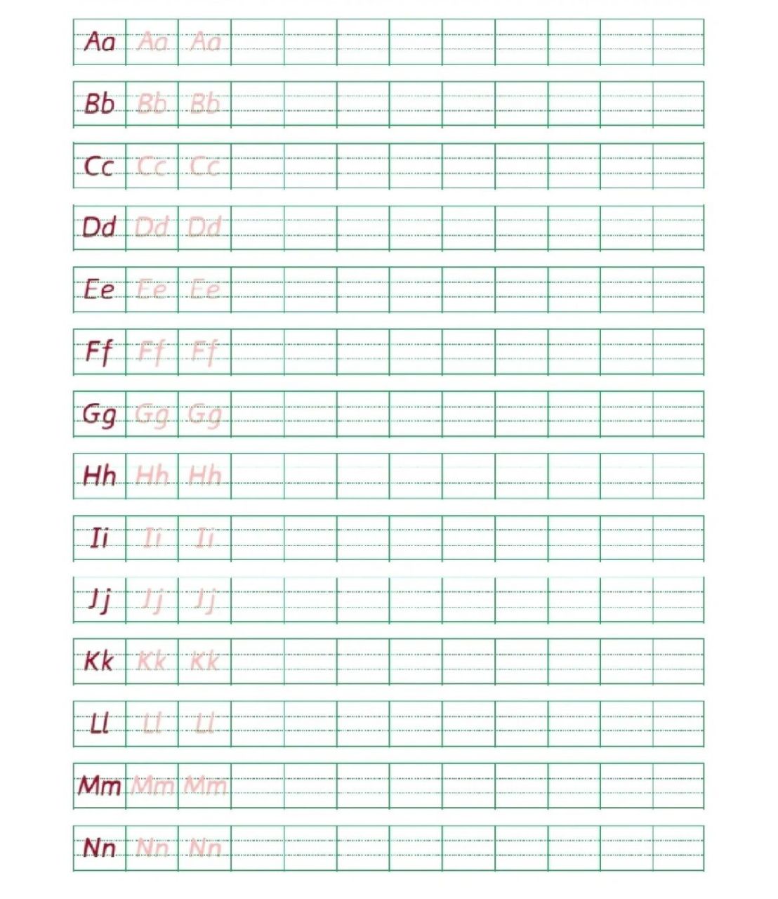 衡水体英文字母,26个英文字母书写——可打印