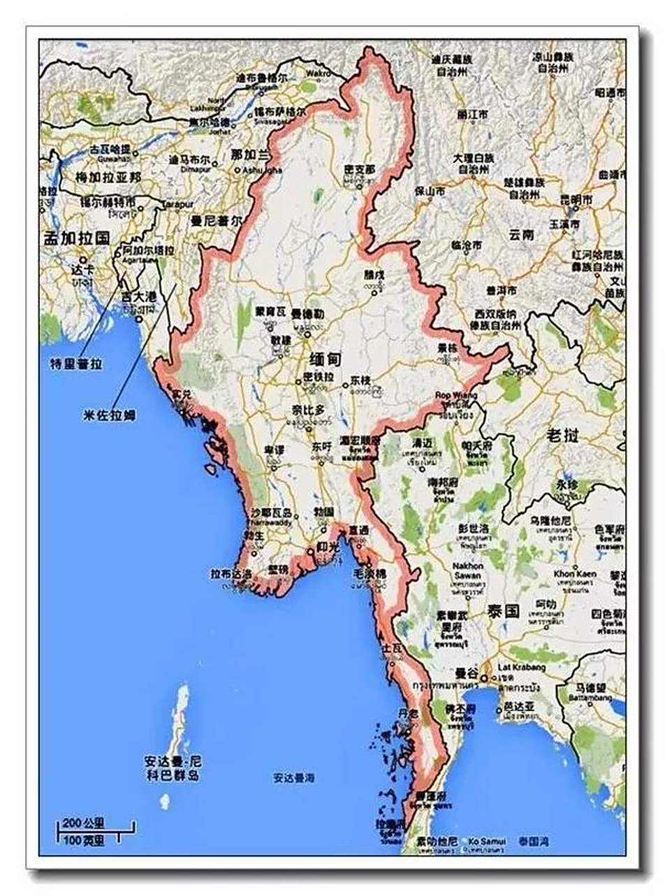 缅甸是很大的,67万平方公里,相当于4个湖北省这么大,妥妥的中部几个省