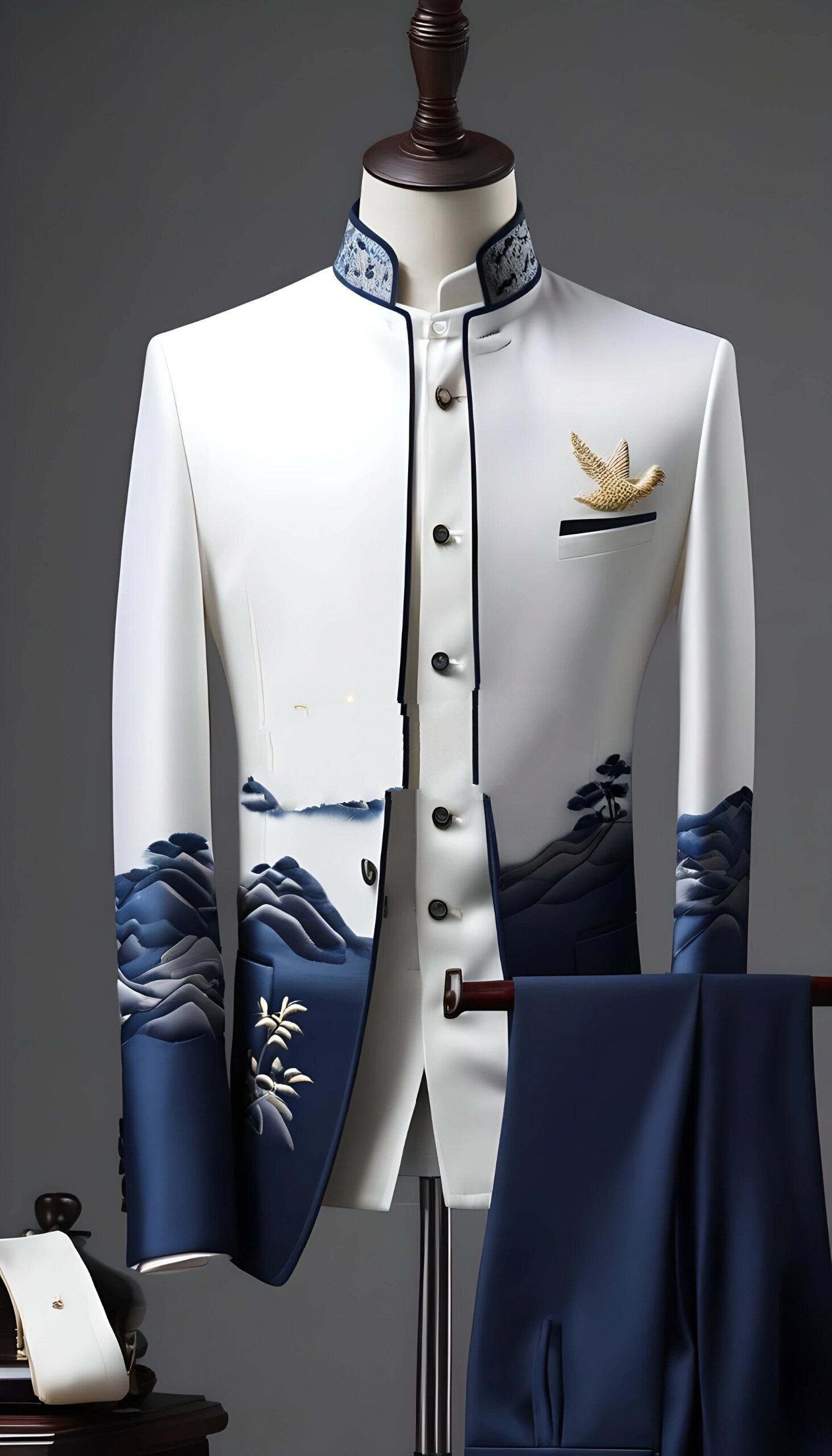 中国风立领男士中山装礼服