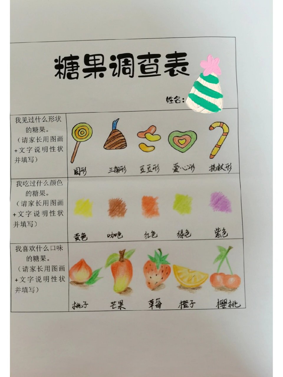 幼儿园糖果调查表图片图片