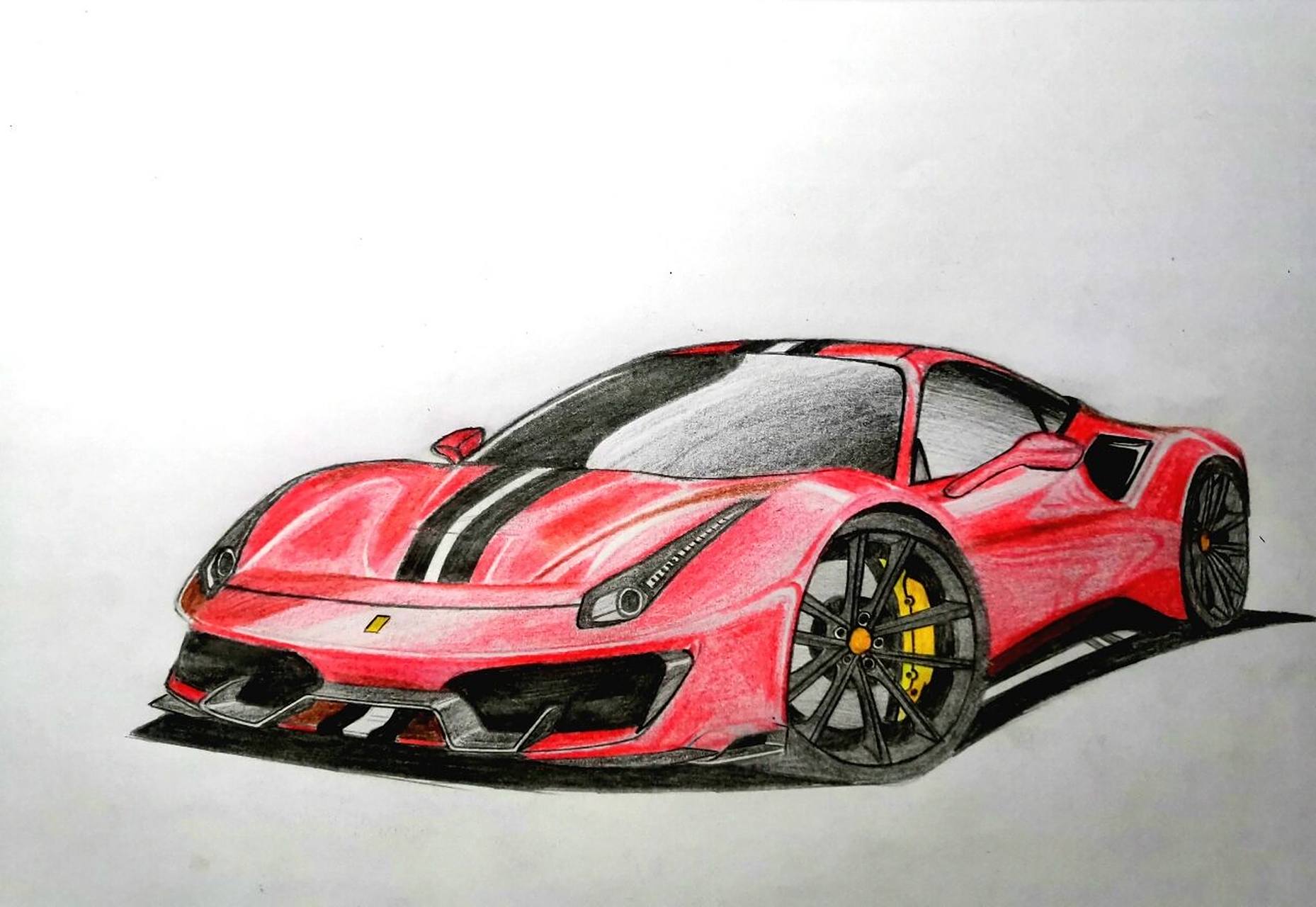 曾经画过的彩色跑车,无聊的生活总需要一些鲜艳的颜色点缀,保持一份