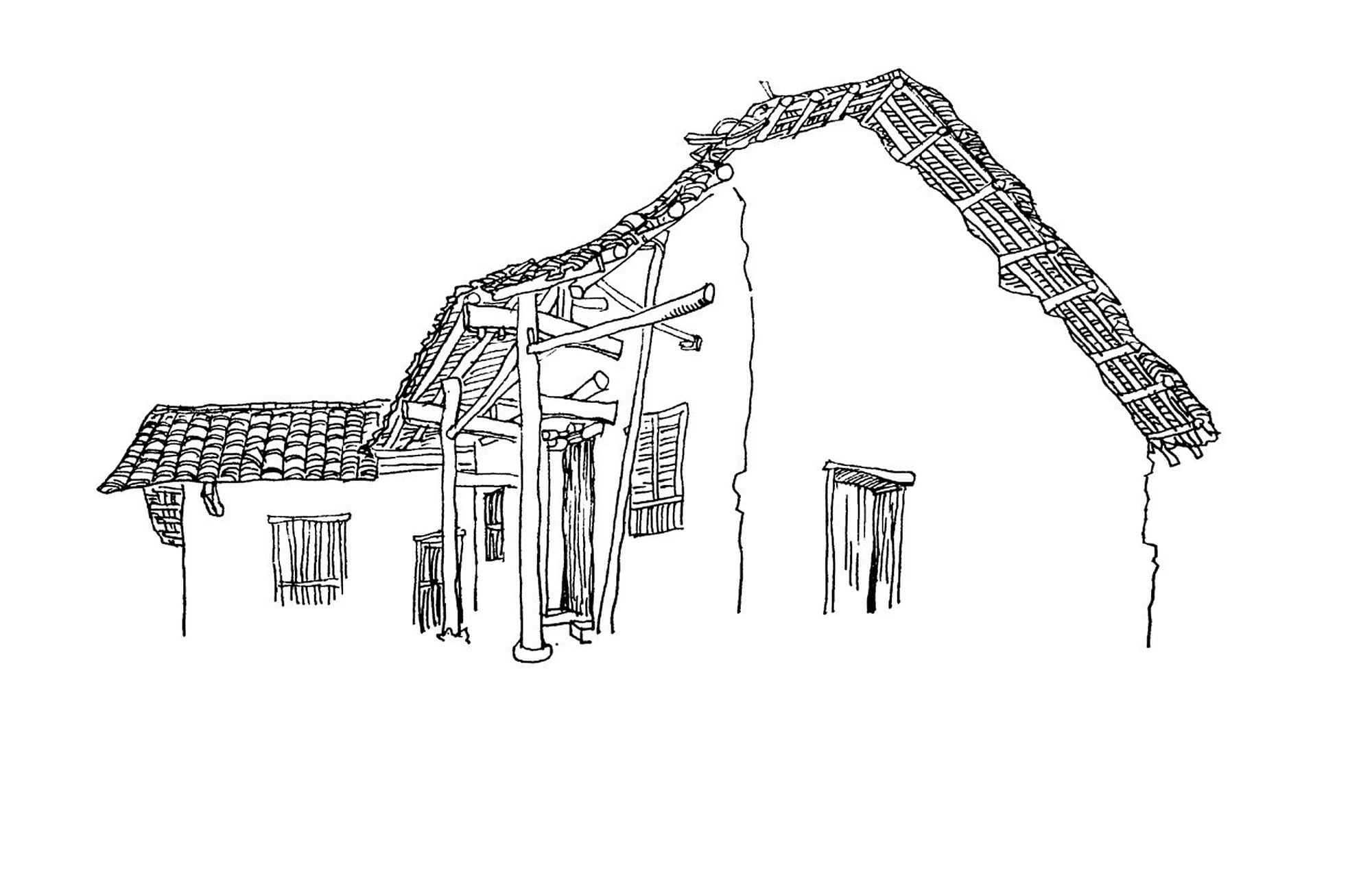 画画步骤分享|教你用简单的线条画老房子!