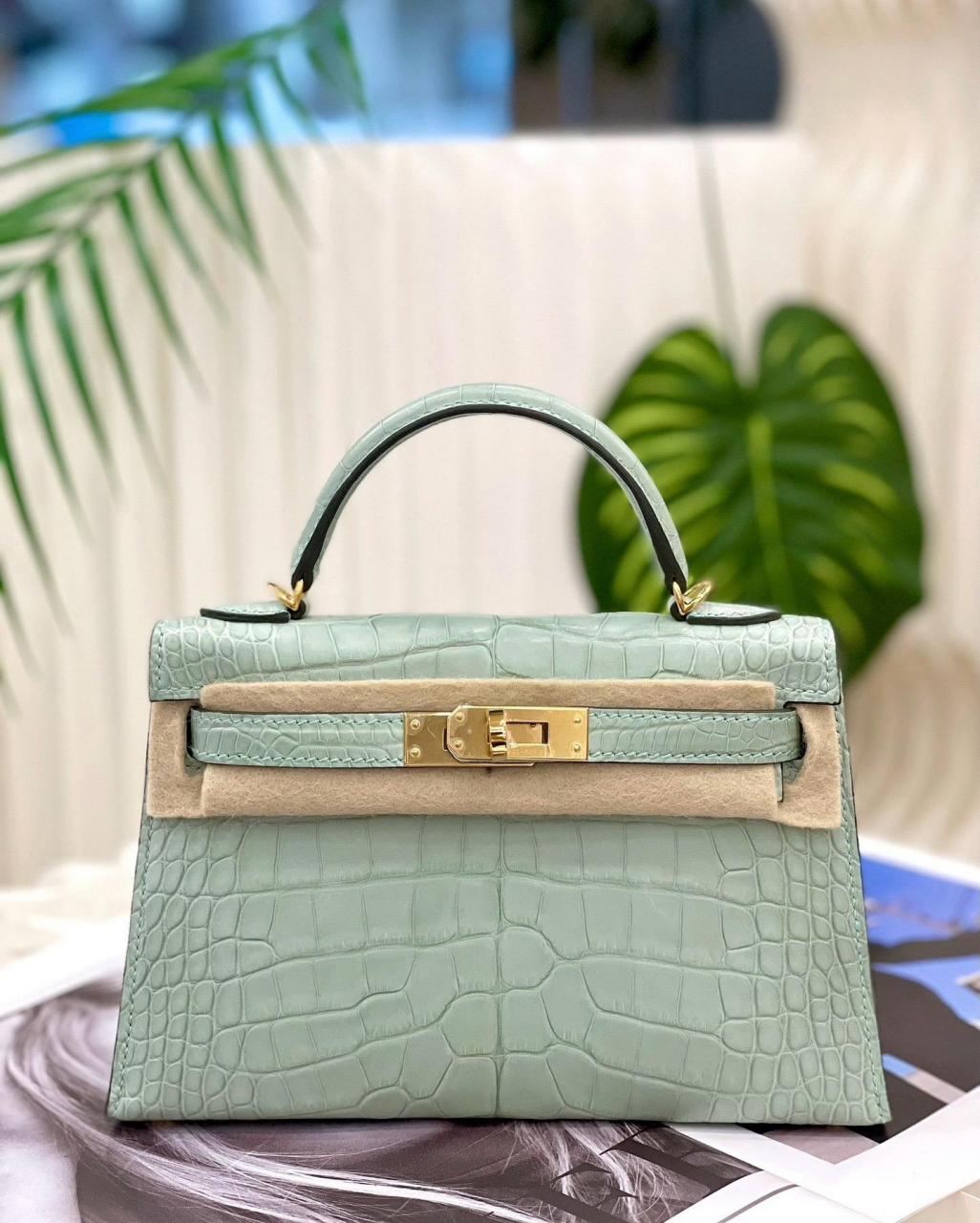 爱马仕minikelly二代 雾面薄荷绿.