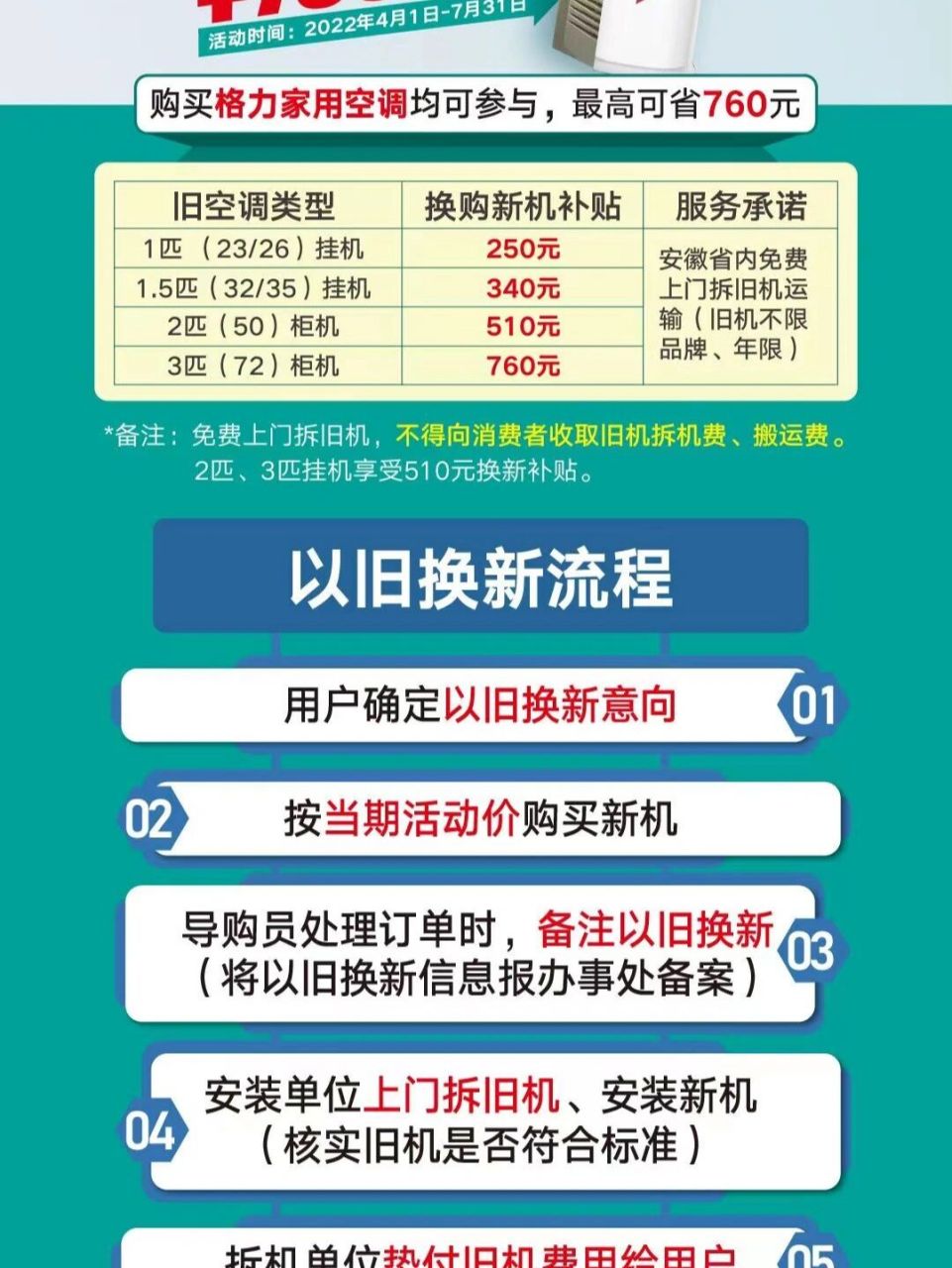 格力空调以旧换新!最高抵扣760! 前所未有的力度!
