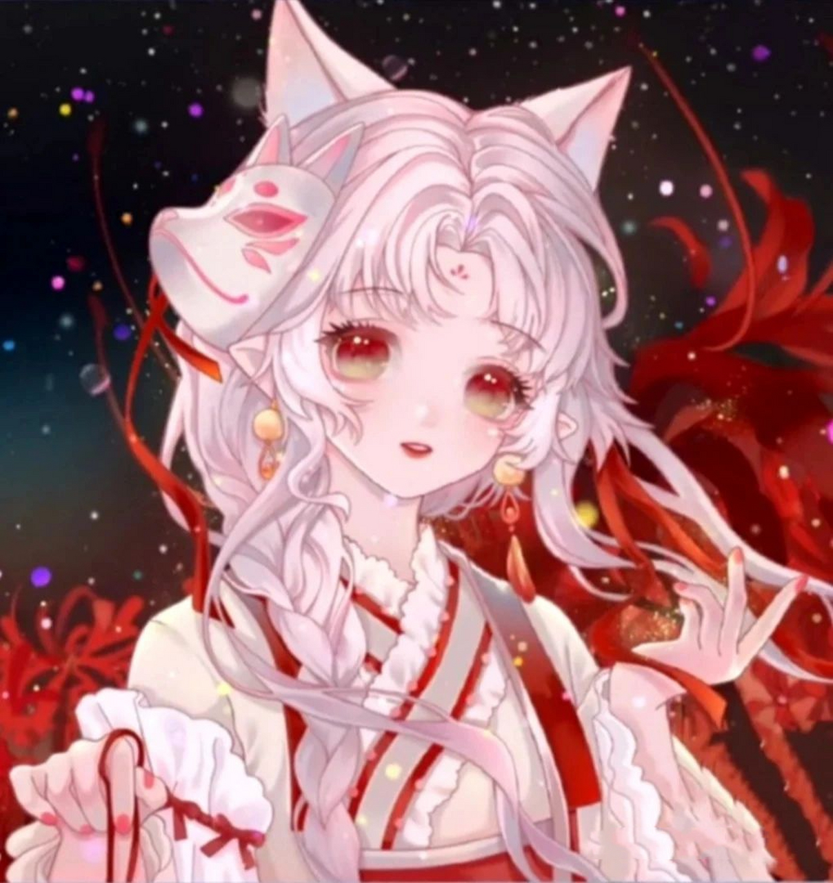 古风狐妖面具闺蜜头像