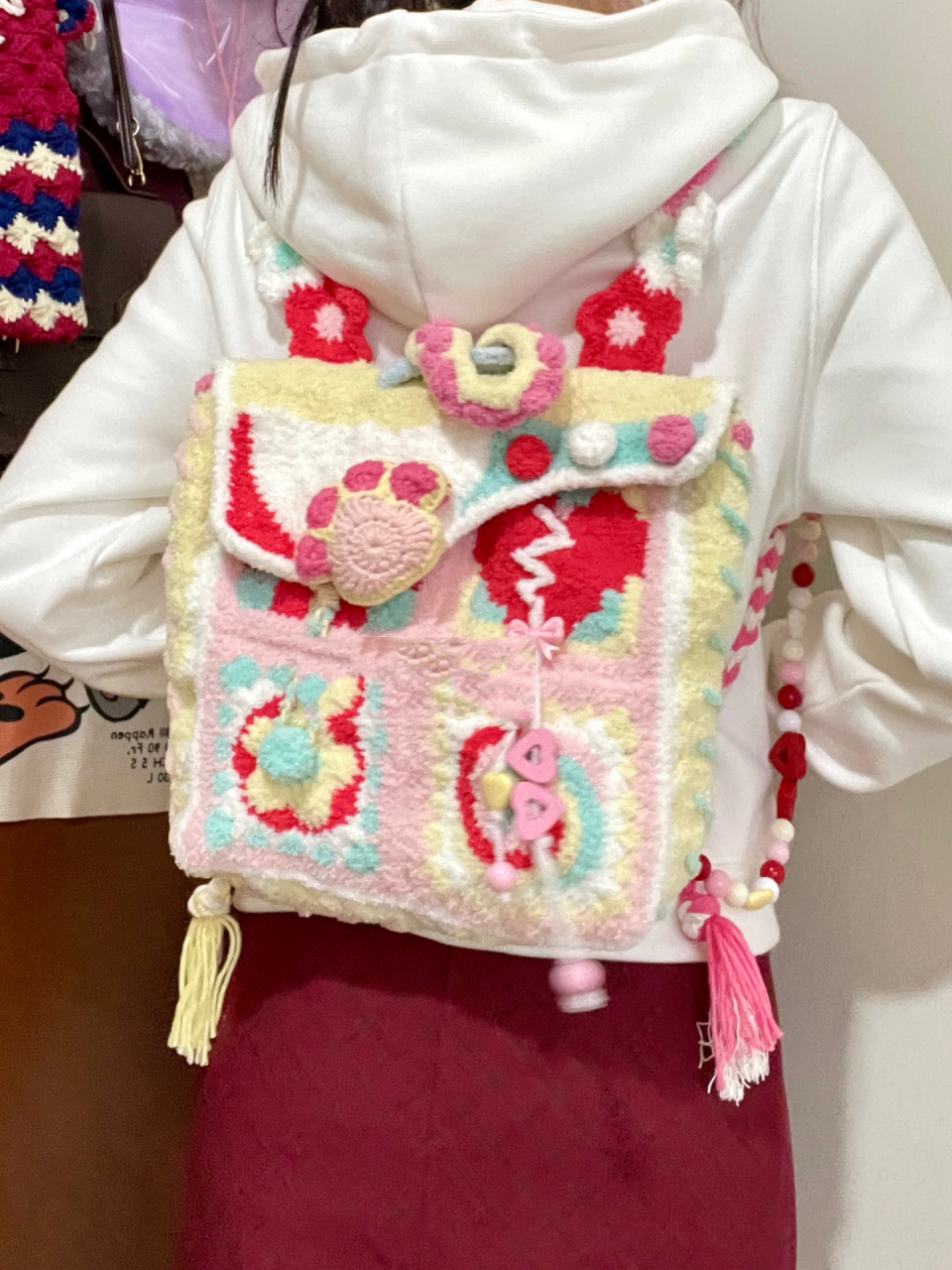 钩针编织|原创超可爱的童趣02钩针双肩包  『02』一直都想钩一个