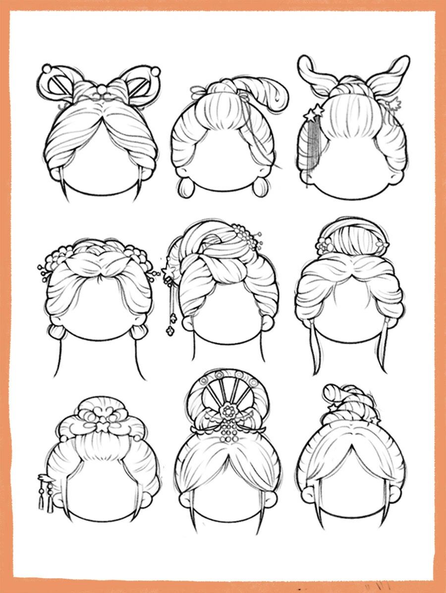 procreate绘画|古代女生头发画法合集97